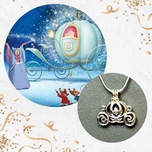 Silver Disney Cinderella Coach Pendant Necklace